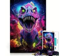 Puzzle 1000 pièces pour Adultes Tyrannosaure Terreur Découpe précise Art Jeu de réflexion créatif Loisirs Jeu Amusant Cadeau d'anniversaire (50x75cm)