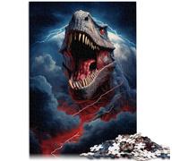 Puzzle 1000 pièces pour Adultes Tyrannosaurus Rex en colère Décoration d'intérieur Puzzles 26x38cm Améliorer l'amour Entre Les Couples