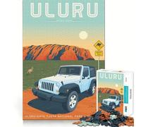 Puzzle 1000 pièces pour Adultes Uluru Ayers Rock Poster Neat Fit Decor Jeu de Construction Concentration Jeu de Paix Décoration d'anniversaire Cadeau (38x52cm)
