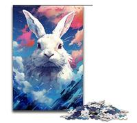 Puzzle 1000 pièces pour Adultes Un Lapin dans Le cratère est entouré d'éclaboussures Beaucoup de Puzzles Cadeaux d'anniversaire pour Adolescents de 14 Ans et Plus 75 x 50 cm