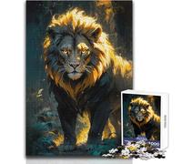 Puzzle 1000 pièces pour Adultes - Un Lion inspecte Son Territoire - Jeu éducatif - Cadeau d'anniversaire - Dimensions : 38x52cm