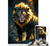 Puzzle 1000 pièces pour Adultes Un Lion inspecte Son Territoire Jeu Impossible Apprentissage et éducation Jouet éducatif Liste de souhaits avec Le Père Noël (38x26cm)