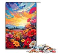 Puzzle 1000 pièces pour Adultes Une mer de Fleurs à la Ferme Puzzle Hands on Game 75x50cm