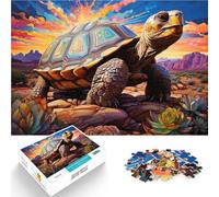 Puzzle 1000 pièces pour Adultes Une Tortue couchée dans Le désert Puzzle Jeux éducatifs 14,96 po x 20,47 po Interaction Parent-Enfant
