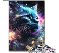 Puzzle 1000 pièces pour Adultes, Univers Animalier, Chat Noir, en Carton, idéal comme Cadeau de Vacances ou d'anniversaire, Jeu de fête, 1000 pièces(26x38cm)