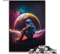 Puzzle 1000 pièces pour Adultes Univers Planète Astronaute Puzzles Difficiles pour Adultes Idéal pour Les Amoureux, Cadeau Parfait pour Noël, Nouvel an, Saint-Valentin Taille : 38x26cm