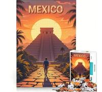 Puzzle 1000 pièces pour Adultes Unset at The Pyramid | Collection d'artistes de Relax Games Beaux-arts pour anniversaire Noël 38x26cm