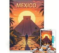Puzzle 1000 pièces pour Adultes Unset at The Pyramid | Décoration d'intérieur Stimulez votre cerveau avec ces pièces de formes aléatoires entièrement emboîtables. 38x52cm
