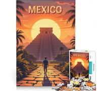 Puzzle 1000 pièces pour Adultes Unset at The Pyramid | Pour s'amuser en famille décorations pour la maison jouets cadeaux uniques d'anniversaire et de Noël 75x50cm