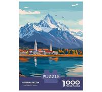 Puzzle 1000 Pièces pour Adultes Ushuaia, Argentina Landscape Puzzle Casse-tête Jeu De Réflexion Cadeau pour Femmes Difficile Et Stimulant 52x38cm/1000pcs