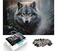 Puzzle 1000 pièces pour Adultes Œuvre d'art du Loup - Un Portrait de l'Alpha Casse-tête est idéal comme Cadeau pour Toute la Famille 52x38cm