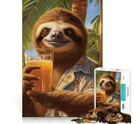 Puzzle 1000 pièces pour Adultes Vacances Tropicales Paresseux Découpe Nette Jeu de Concentration Cadeau Jeu pour Passer Le Temps Scène de Noël Art (38x26cm)