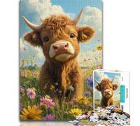 Puzzle 1000 pièces pour Adultes, Vache des Highlands, Jouets éducatifs et éducatifs, Jeux familiaux, pour renforcer l'amour Entre Couples, 38x26cm