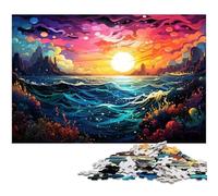 Puzzle 1000 pièces pour Adultes Vagues colorées Défi éducatif Anti-Stress Défi Difficile 1000 pièces (38 x 26 cm)