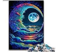 Puzzle 1000 pièces pour Adultes, Vagues colorées en Bois, pour Les Parents, Les Amoureux et Les Amis à partir de 14 Ans, 50x75cm, idéal pour Un Anniversaire, des Vacances.