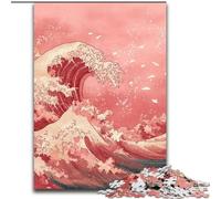 Puzzle 1000 pièces pour Adultes, Vagues de Style Japonais, Casse-tête pour décoration Murale, Cadeau d'anniversaire et de Noël Unique pour Les 14 Ans (Taille 50x75cm)
