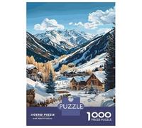 Puzzle 1000 Pièces pour Adultes, Vail Mountain Winter Scene, Défi Casse-Tête, Cadeau De Fin D’Année, Pièces Durables, 70x50cm/1000pcs