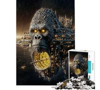 Puzzle 1000 pièces pour Adultes Vaisseau Spatial Gorille Difficile et Stimulant Cadeau pour Femmes Jouet Anti-Stress À partir de 14 Ans (38x26cm)