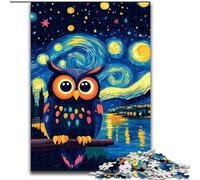Puzzle 1000 pièces pour Adultes Van Gogh, Ciel Nocturne, Hibou, pour la Famille et Les Amis, défi cérébral (Taille 50x75cm)