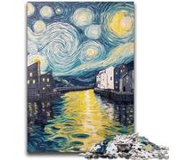 Puzzle 1000 pièces pour Adultes Van Gogh Ciel Nocturne Jouets éducatifs Jeux familiaux Renforcer l'amour Entre Les Couples 26x38cm