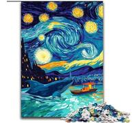Puzzle 1000 pièces pour Adultes Van Gogh Night Sky Whale Puzzle 1000 pièces pour l'ensemble pour Femmes, Cadeaux pour Hommes 50X75CM
