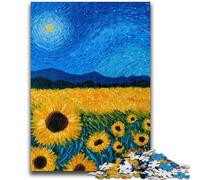 Puzzle 1000 pièces pour Adultes Van Gogh Tournesols la Nuit Jouets éducatifs et éducatifs Décoration d'intérieur Unique et Cadeaux pour 14 Ans et Plus 50x75cm