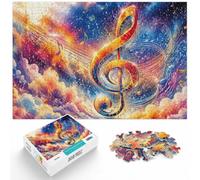 Puzzle 1000 pièces pour Adultes, Vibrant Musical Notes and Treble Clef | Pour les soirées festives avec un défi plus long : ce puzzle adulte 1000 pièces offre aux adultes un loisir calme en hiver.