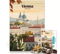Puzzle 1000 pièces pour Adultes, Vienne Autriche, Paysage Urbain, Affiche de Voyage, Assemblage Parfait, Jeu de réflexion, Cadeau, Jeu Lent, décoration Murale de Noël (50x75cm)