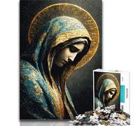 Puzzle 1000 pièces pour Adultes Vierge Marie dorée 1000 pièces pour Adolescents, Jeux Amusants en Famille, idéal comme Cadeau pour Toute la Famille (Taille 75x50cm)