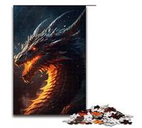 Puzzle 1000 pièces pour Adultes Vieux Dragon de feu Jouets à Faire soi même Superbes Cadeaux de Noël pour Adolescents de 14 Ans 75 x 50 cm