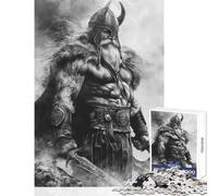 Puzzle 1000 pièces pour Adultes Viking sur Le Champ de Bataille Décoration Murale Idée Cadeau Jeu Impossible Liste de souhaits avec Le Père Noël Dimensions 38x26cm