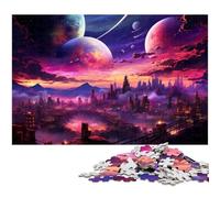 Puzzle 1000 pièces pour Adultes Ville colorée du Futur œuvre d'art pour Adolescents de 14 Ans et Plus 1000 pièces (75 x 50 cm)