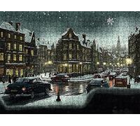 Puzzle 1000 Pièces pour Adultes, Ville Rue Puzzle Bois Difficile et Coloré, Grand Casse-Tête 75 x 50 cm, Jeu Anti-Stress avec Poster, Décor Murale Maison, Cadeau Anniversaire pour Femme w0-57