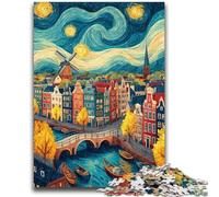 Puzzle 1000 pièces pour Adultes Ville sous Le Ciel Nocturne Stimule Le Cerveau Jouets addictifs pour cultiver la Patience Convient aux Couples 50x75cm