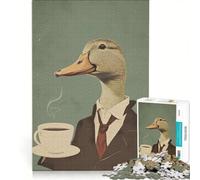 Puzzle 1000 pièces pour Adultes Vintage Coffee Duck Cozy Impossible Game Un défi Difficile pour renforcer l'amour Entre Les Couples 50x75cm