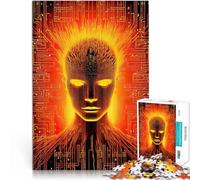 Puzzle 1000 pièces pour Adultes Visage cybernétique Entraînez Votre Cerveau et Vos Mains est idéal comme Cadeau pour Toute la Famille 38x26cm