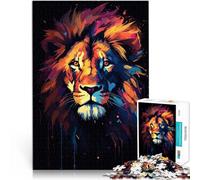 Puzzle 1000 pièces pour Adultes Visage de Lion coloré Entraînez Votre Cerveau et Vos Mains Améliorer la mémoire 38x26cm