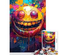 Puzzle 1000 pièces pour Adultes Visage Souriant et Fou Jeu de Puzzle coloré 1000 pièces Jeux éducatifs Idée Cadeau et Jouet Course de Vitesse Manuelle (50x75cm)