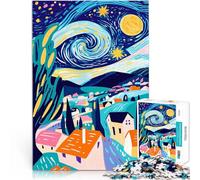 Puzzle 1000 pièces pour Adultes Vision fauviste Vivante de la Nuit étoilée Jeu de Quiz Décoration Murale, Cadeaux Uniques pour Anniversaire et Noël 50x70cm