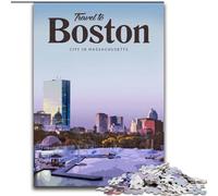 Puzzle 1000 pièces pour Adultes Visiter Boston, pour et à partir de 14 Ans Jouets éducatifs et éducatifs Jeux en Famille Cadeau d'anniversaire 50x75cm