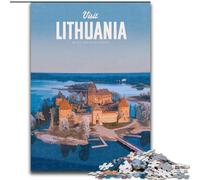 Puzzle 1000 pièces pour Adultes Visitez la Lituanie Jeu Familial Soulagement du Stress Défi Difficile Convient aux Couples (50x75cm) 1000pcs