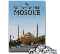 Puzzle 1000 pièces pour Adultes Visitez la mosquée Sultan Ahmed Puzzle 1000 pièces, idéal comme Cadeau pour Toute la Famille Convient pour Et 14 (26x38cm)