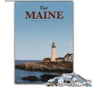 Puzzle 1000 pièces pour Adultes Visitez Le Maine, pour et à partir de 14 Ans Jouets éducatifs et éducatifs Jeux en Famille Cadeau d'anniversaire 26x38cm