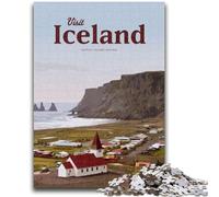 Puzzle 1000 pièces pour Adultes Visitez l'Islande, 1000 pièces pour Adultes, Jeux éducatifs familiaux, décoration d'intérieur, Cadeau (26x38cm)
