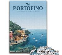 Puzzle 1000 pièces pour Adultes Visitez Portofino Learning, Un Jouet éducatif idéal pour Toute la Famille (Taille 38x52cm)