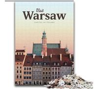 Puzzle 1000 pièces pour Adultes Visitez Varsovie, pour et à partir de 14 Ans Jouets éducatifs Jeux familiaux Cadeau d'anniversaire 75x100cm
