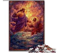 Puzzle 1000 pièces pour Adultes, vitrail Jésus, Un Art créatif Stimulant pour Les passionnés, pour se détendre (Taille 26x38cm)