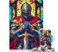 Puzzle 1000 pièces pour Adultes Vitrail Paladin Jeux éducatifs Décoration d'intérieur Offrir en Cadeau à Toute la Famille 75x50cm