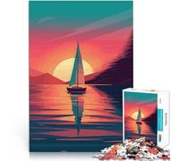 Puzzle 1000 pièces pour Adultes voilier sur l'eau Jeux éducatifs Décoration d'intérieur Renforcer l'amour Entre Les Couples 75x50cm