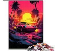Puzzle 1000 pièces pour Adultes, Voiture de Sport néon, Cadeau Amusant à Faire soi-même, adapté à la décoration de la Maison, du Salon ou du Bureau (Taille : 26x38cm)
